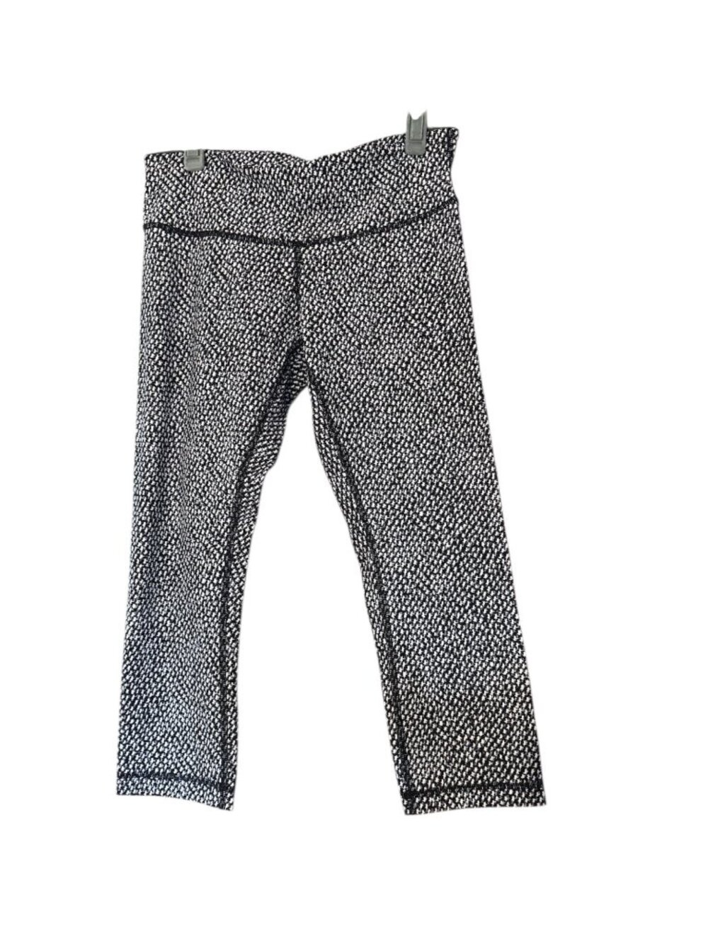 Lululemon Wunder Under Crop Leggings Size 8 | Black White Scatter Star Print | W